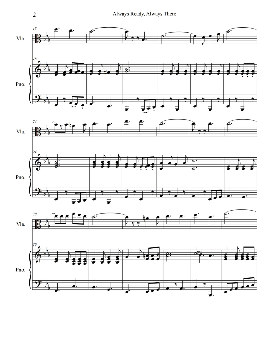 Always Ready, Always There - for Viola with Piano Accompaniment Viola scores gallery preview page 4