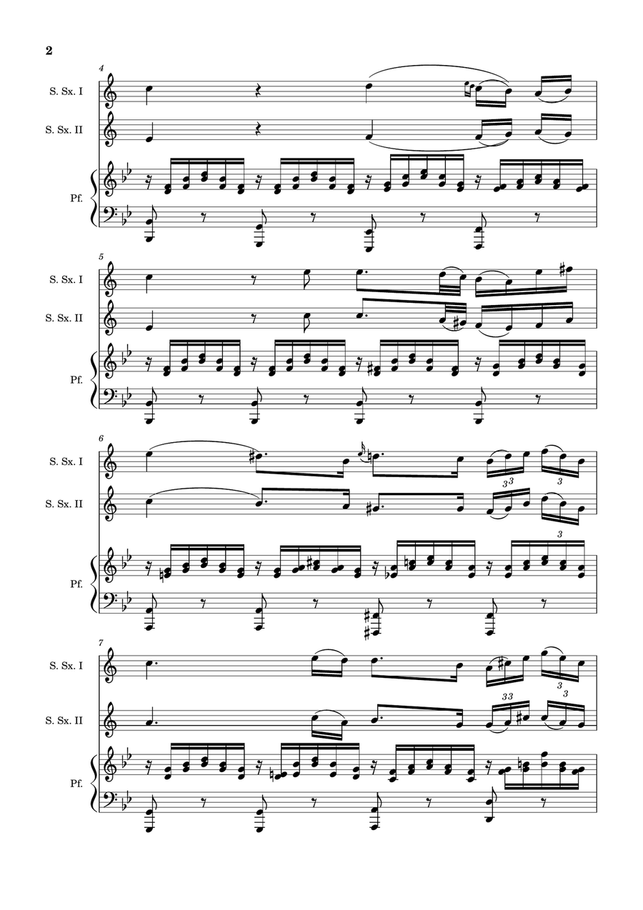 Ave Maria by F. Schubert – S. Sax Duet and Piano. Score and Parts Woodwind Duet scores gallery preview page 2