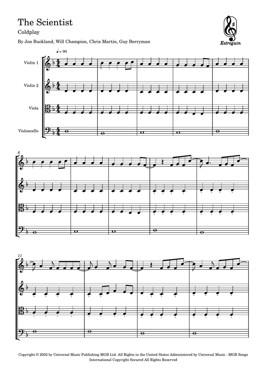 The Scientist String Quartet scores gallery preview page 1