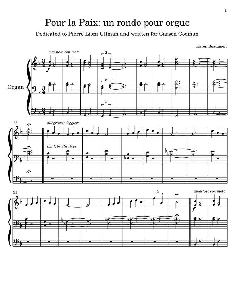 Pour la Paix : un rondo pour orgue Organ Solo scores gallery preview page 2