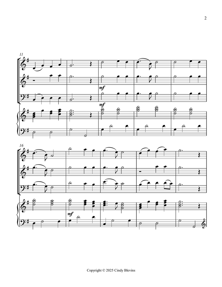 Nearer, My God, to Thee, for Two Violins, Cello and Piano Piano Quartet scores gallery preview page 3