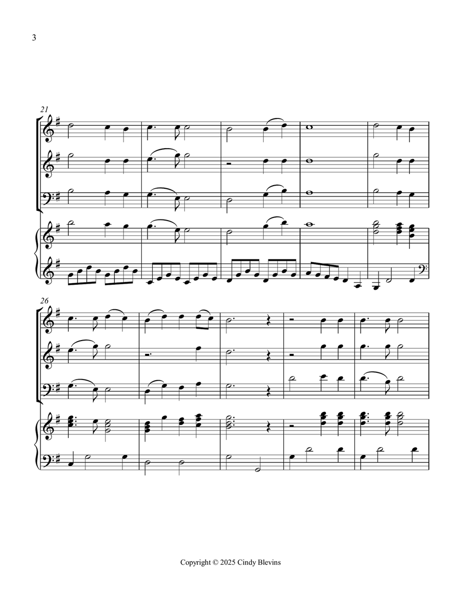 Nearer, My God, to Thee, for Two Violins, Cello and Piano Piano Quartet scores gallery preview page 4