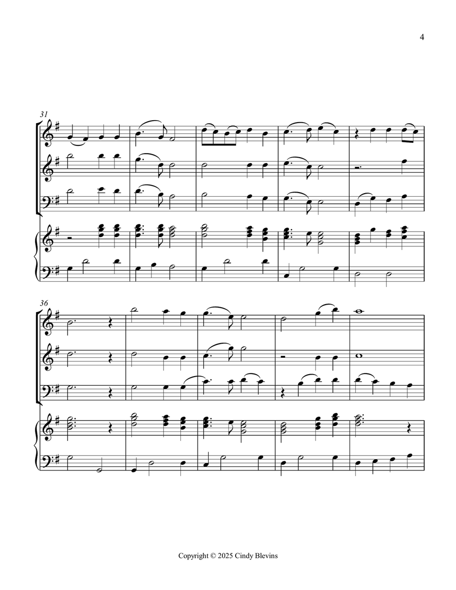 Nearer, My God, to Thee, for Two Violins, Cello and Piano Piano Quartet scores gallery preview page 5