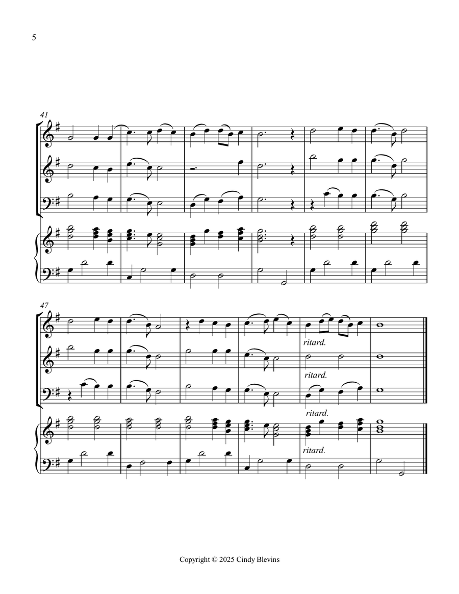 Nearer, My God, to Thee, for Two Violins, Cello and Piano Piano Quartet scores gallery preview page 6