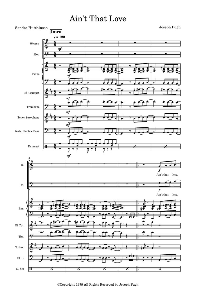 Ain't That Love (Jazz Band/Choir) 4-Part scores gallery preview page 1