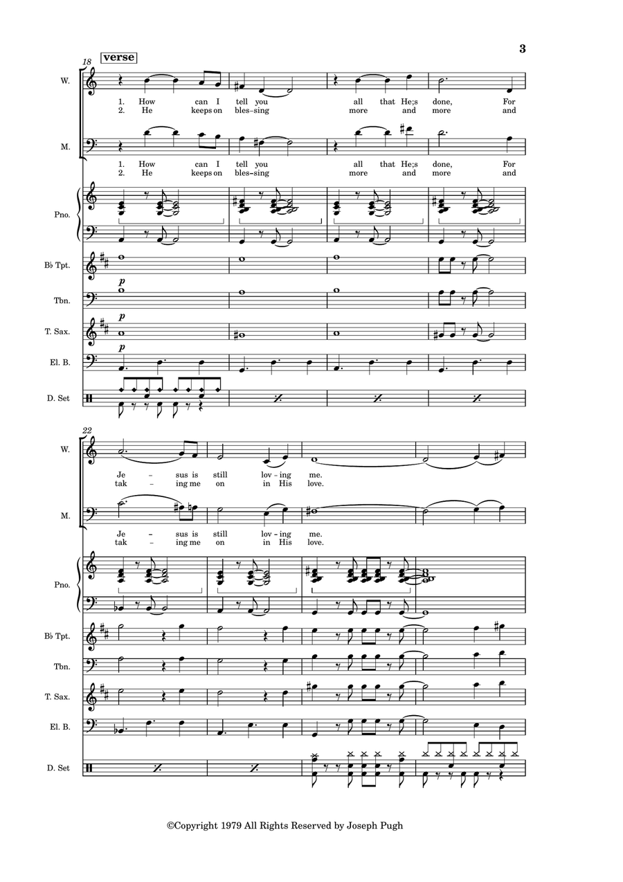 Ain't That Love (Jazz Band/Choir) 4-Part scores gallery preview page 3