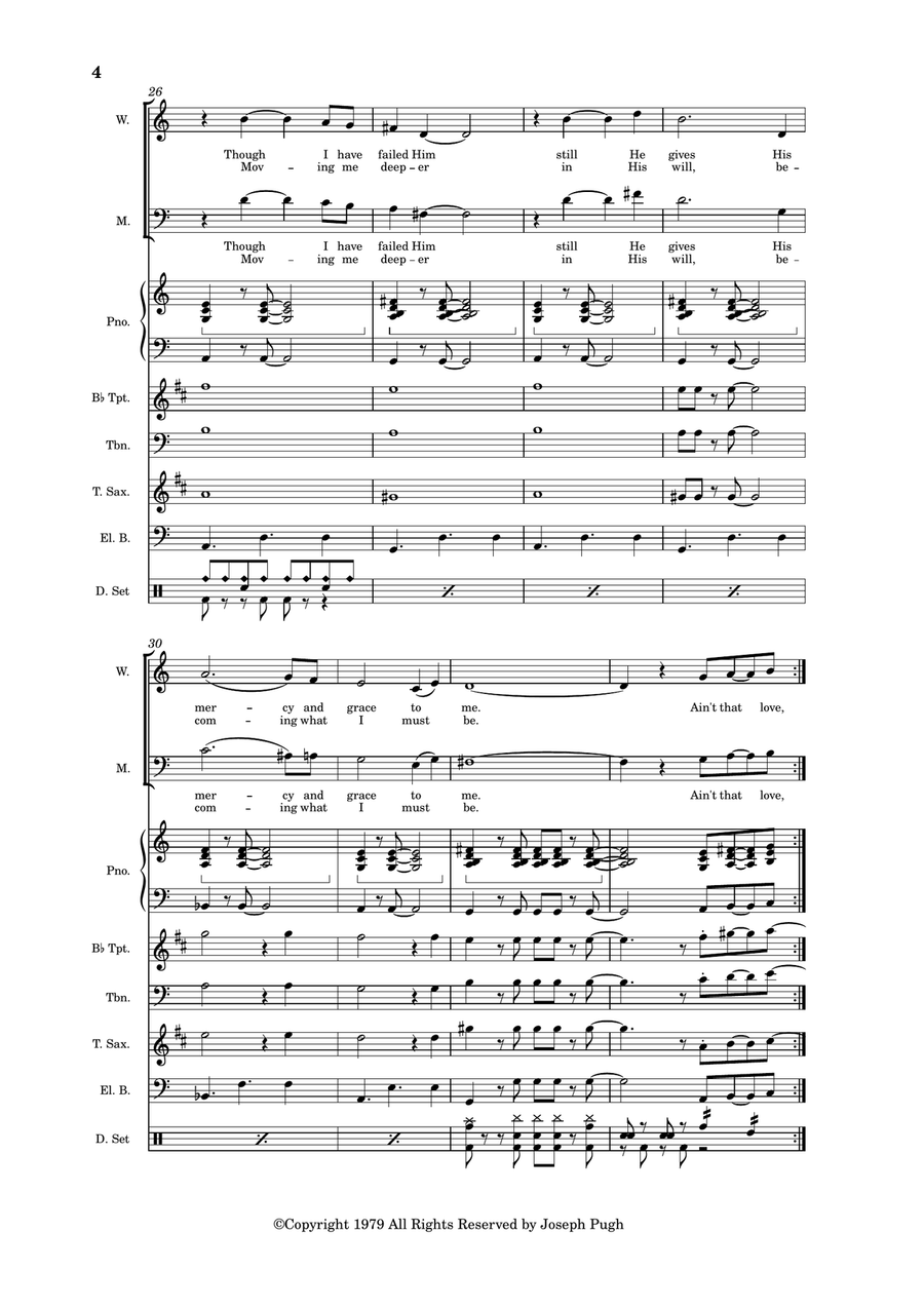 Ain't That Love (Jazz Band/Choir) 4-Part scores gallery preview page 4