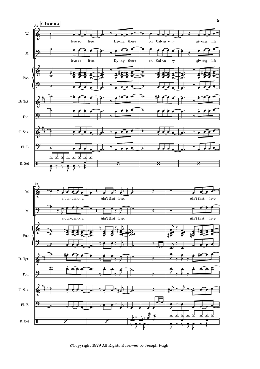 Ain't That Love (Jazz Band/Choir) 4-Part scores gallery preview page 5