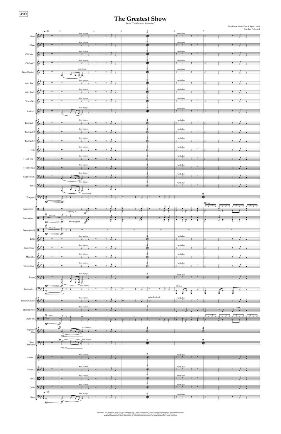 The Greatest Show 4-Part scores gallery preview page 1