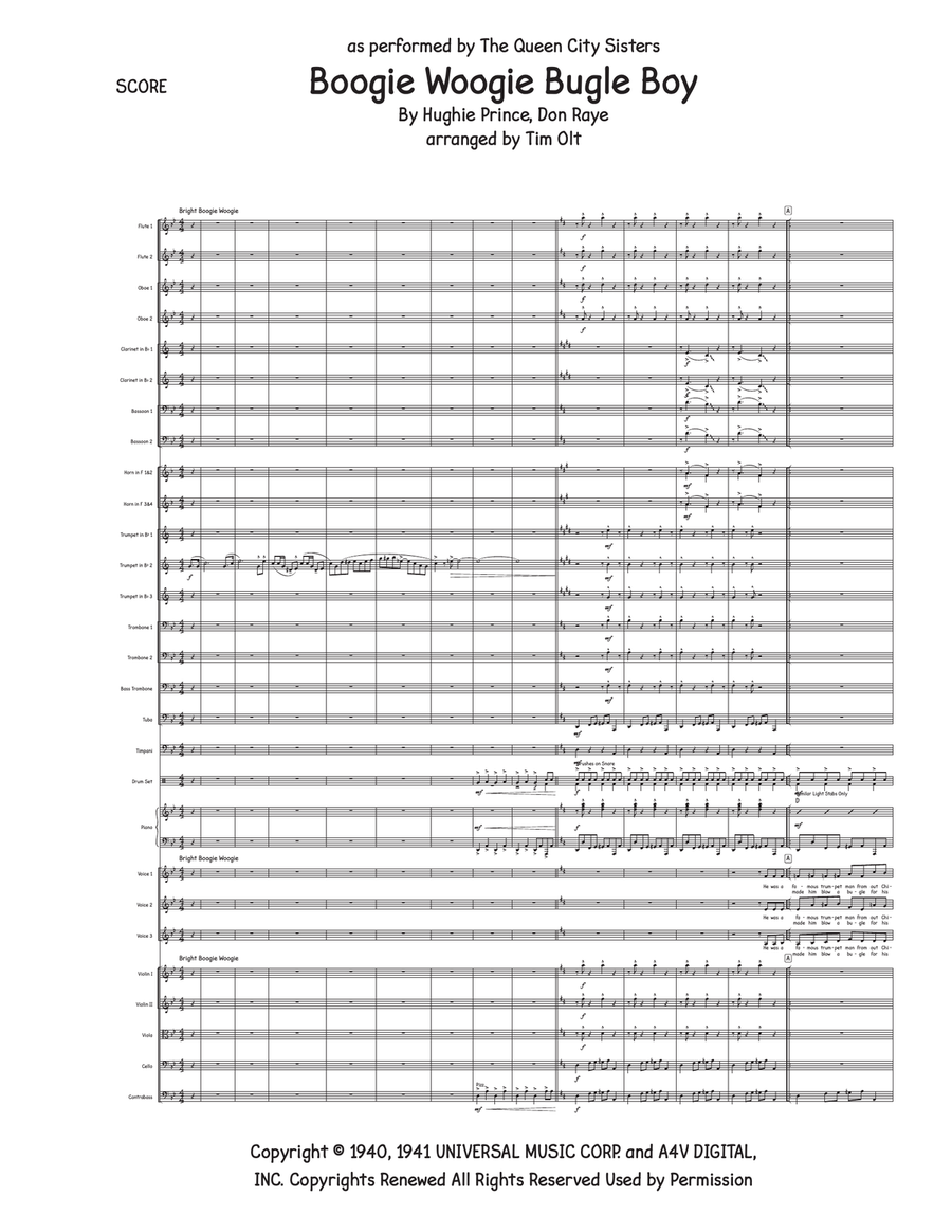 Boogie Woogie Bugle Boy Boogie Woogie Bugle Boy Full Orchestra scores gallery preview page 1