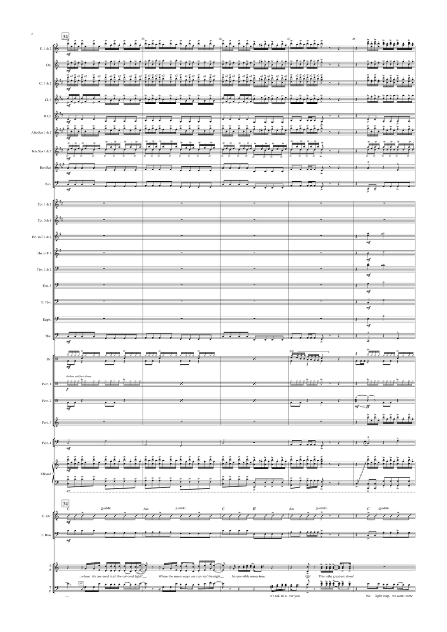 The Greatest Show Concert Band scores gallery preview page 6