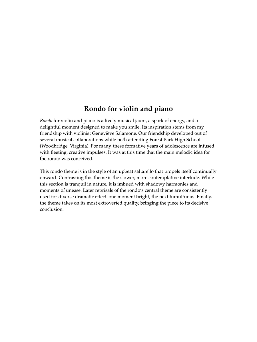 Rondo for violin and piano Violin Solo scores gallery preview page 2
