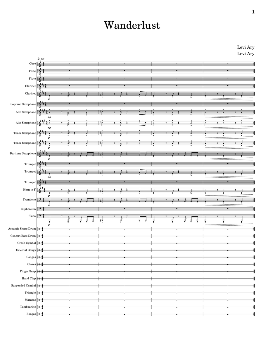 Wanderlust Wanderlust Concert Band scores gallery preview page 1
