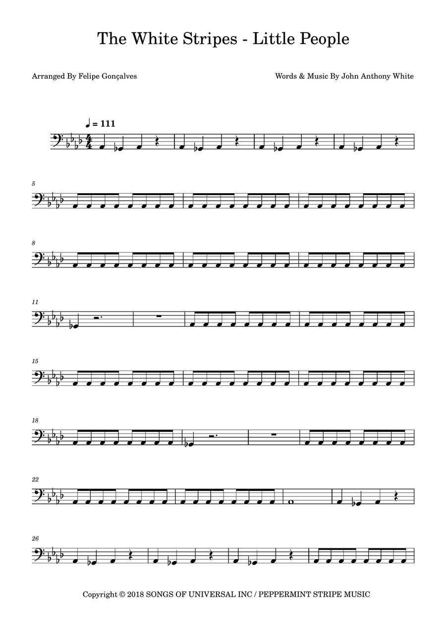 Little People Little People Bass Guitar scores gallery preview page 1