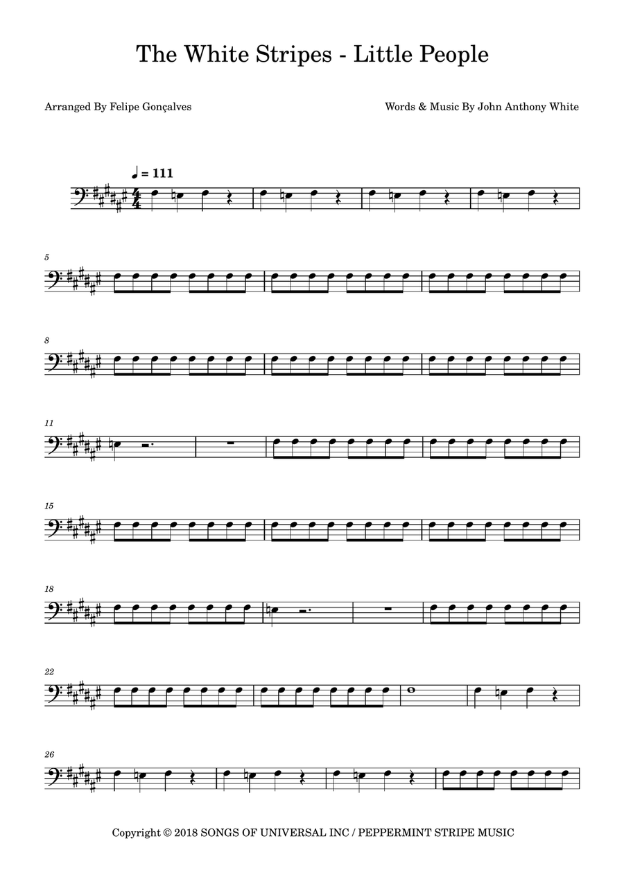 Little People Little People Bass Guitar scores gallery preview page 1