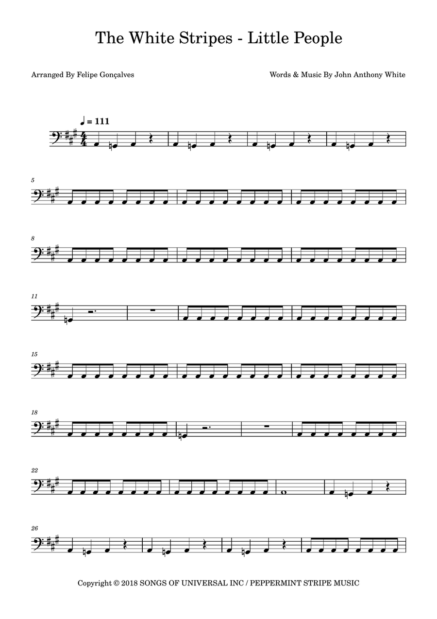 Little People Little People Bass Guitar scores gallery preview page 1