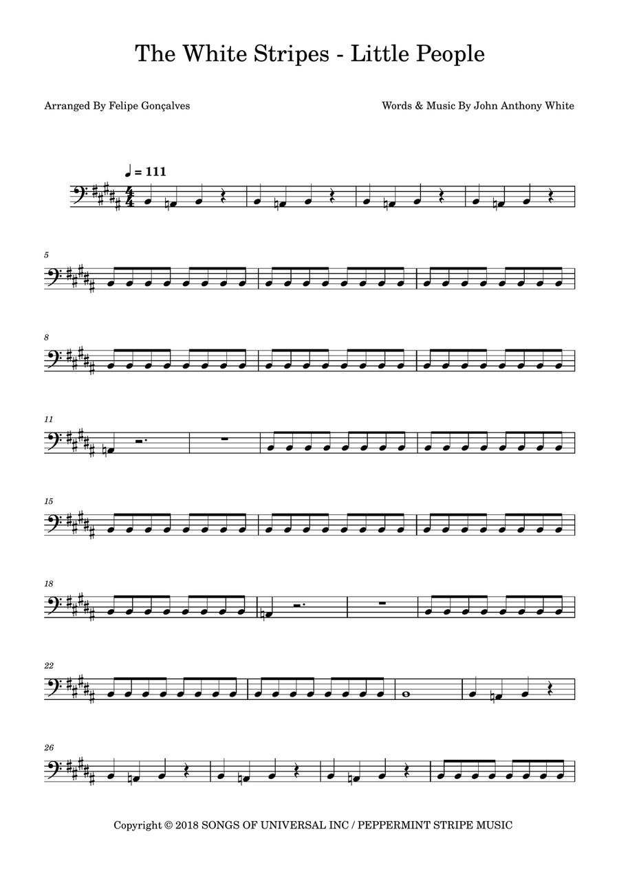 Little People Little People Bass Guitar scores gallery preview page 1