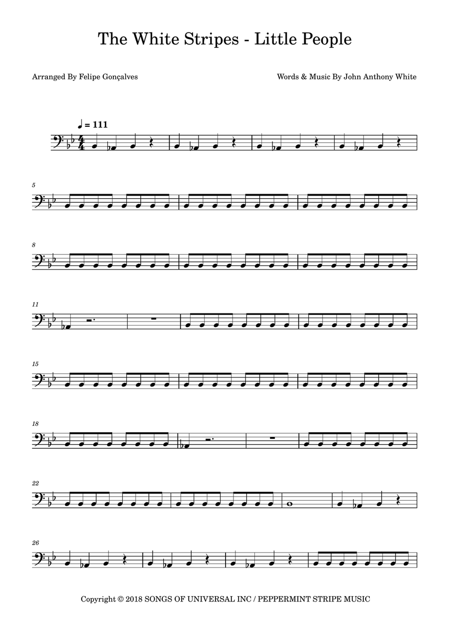 Little People Little People Bass Guitar scores gallery preview page 1