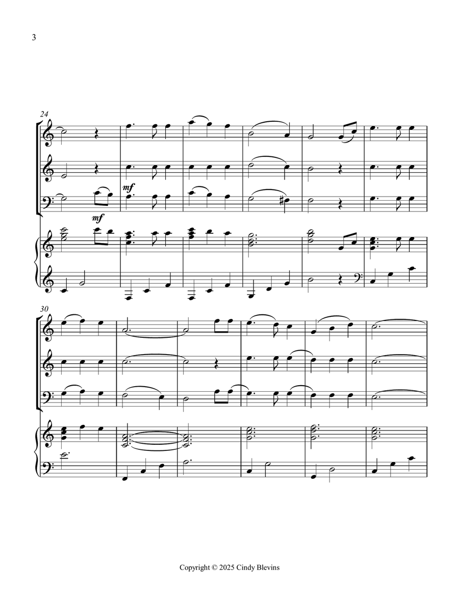 The Old Rugged Cross, for Two Violins, Cello and Piano Piano Quartet scores gallery preview page 4