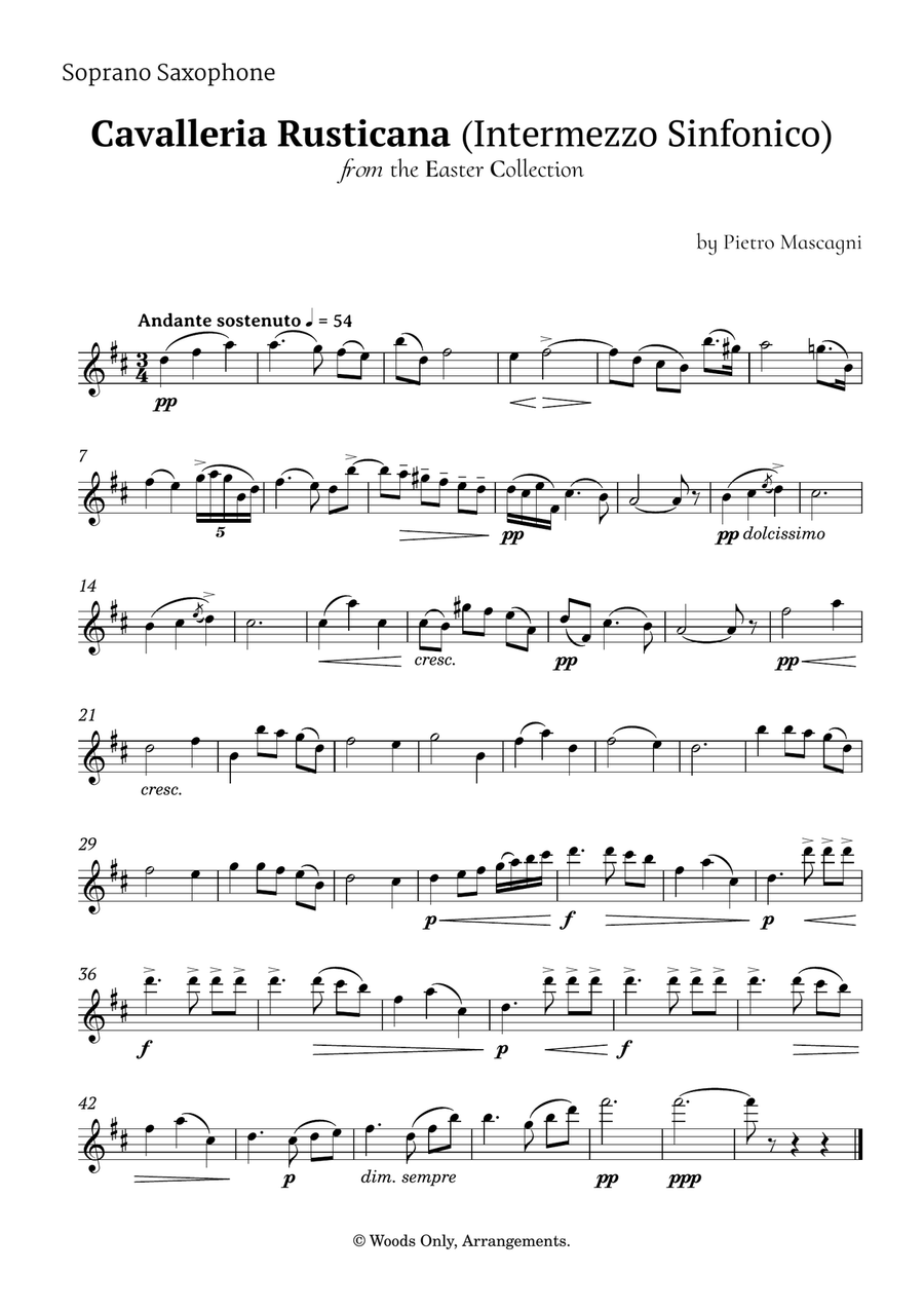 Intermezzo Sinfonico by Pietro Mascagni for Saxophone Quartet Saxophone Quartet scores gallery preview page 3