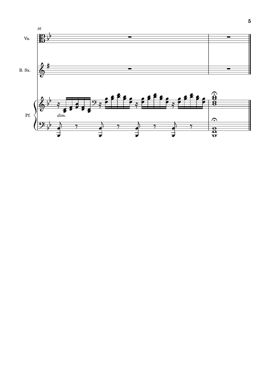 Ave Maria by F. Schubert – Viola, B. Sax and Piano. Score and Parts Small Ensemble scores gallery preview page 5