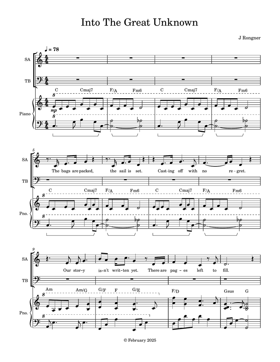 Into the Great Unknown Into the Great Unknown 4-Part scores gallery preview page 1