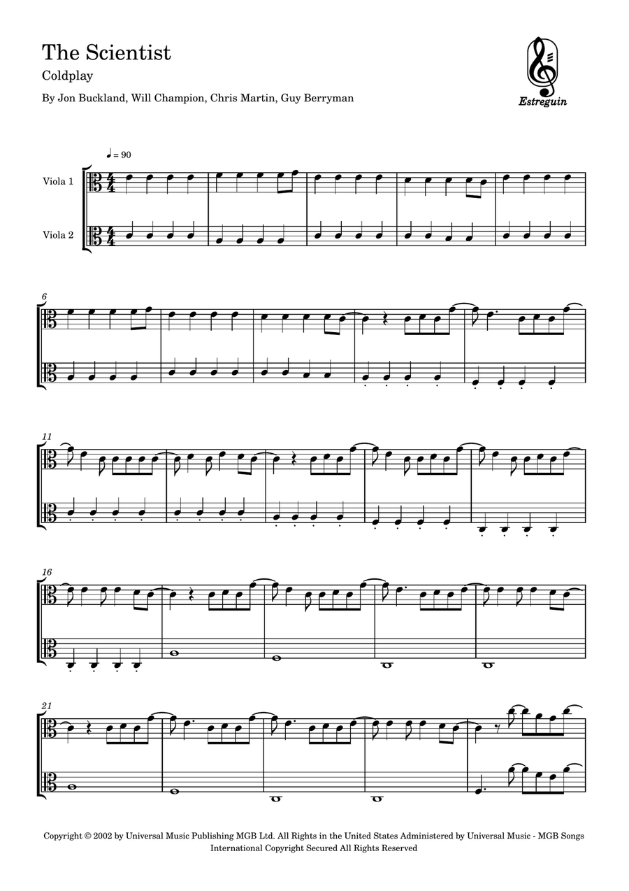 The Scientist The Scientist String Duet scores gallery preview page 1