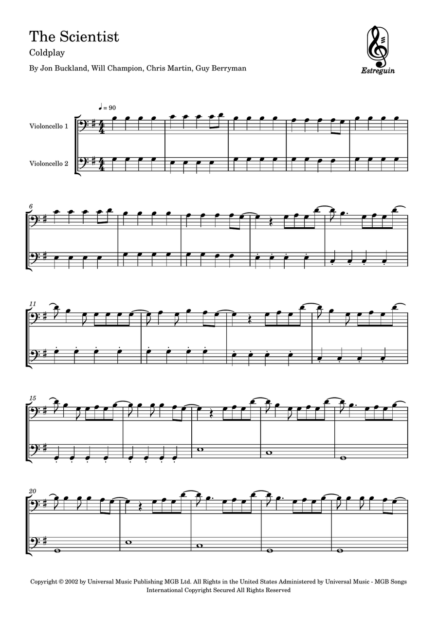 The Scientist The Scientist String Duet scores gallery preview page 1