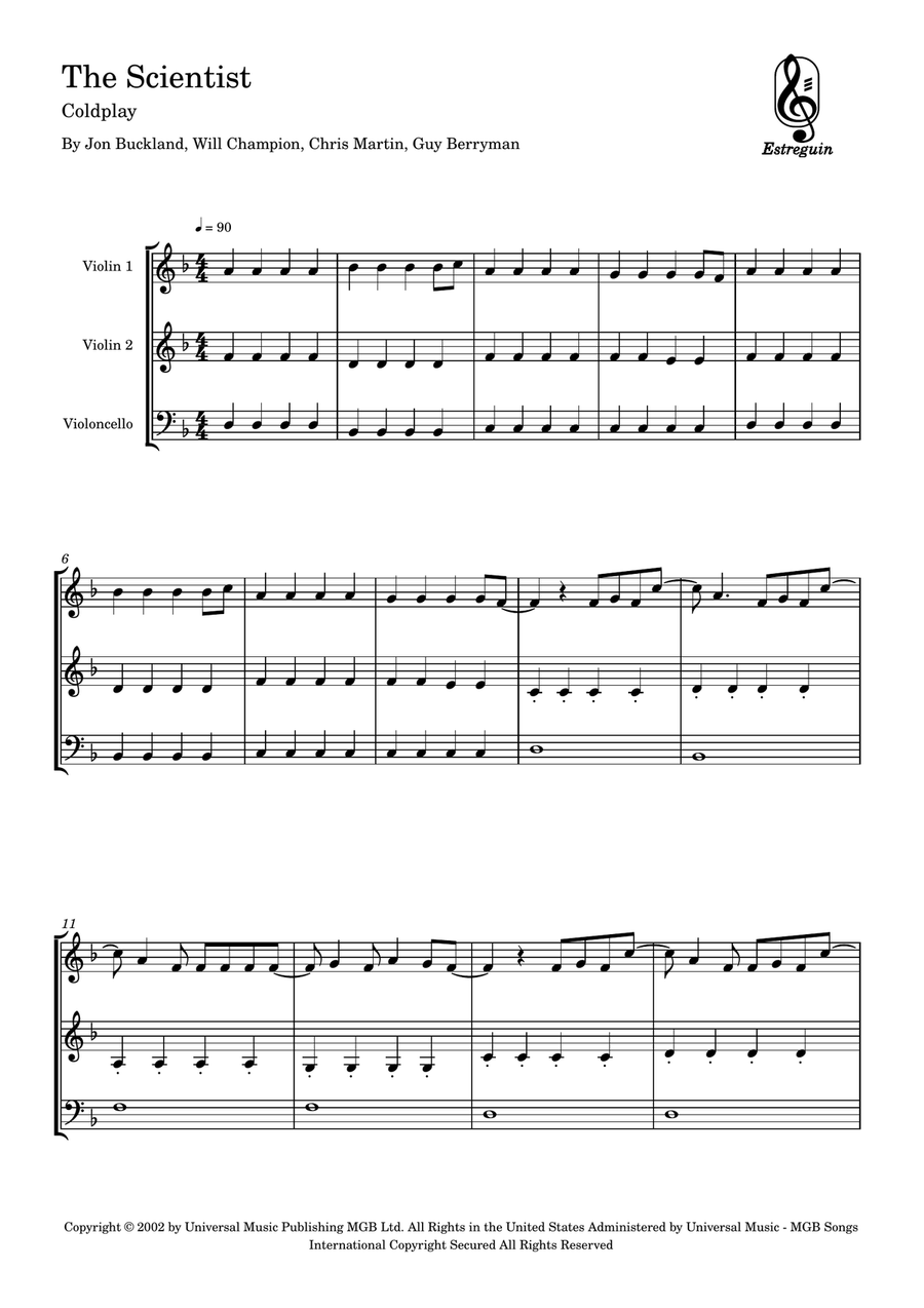 The Scientist The Scientist String Trio scores gallery preview page 1