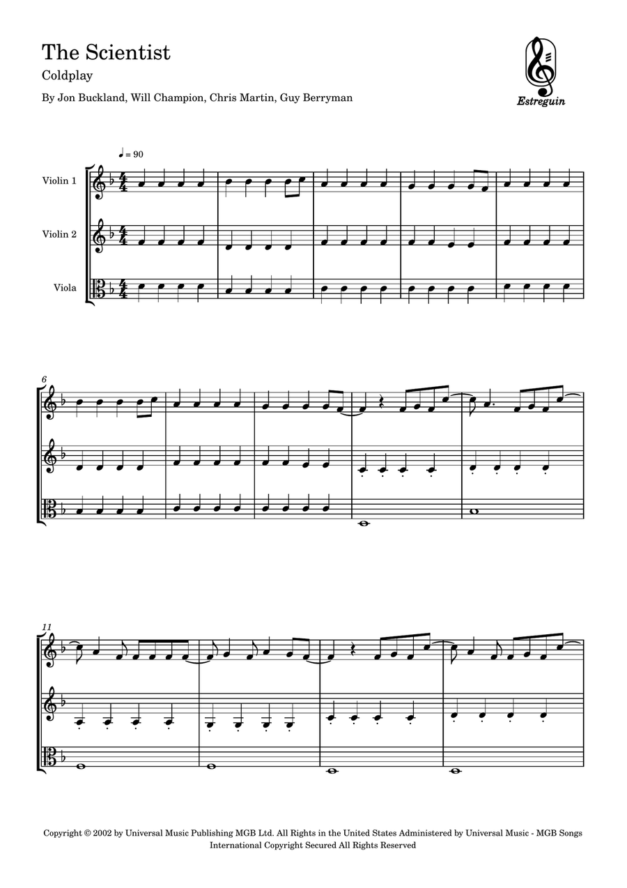 The Scientist The Scientist String Trio scores gallery preview page 1