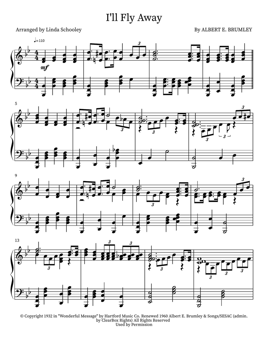 I'll Fly Away I'll Fly Away Piano scores gallery preview page 1