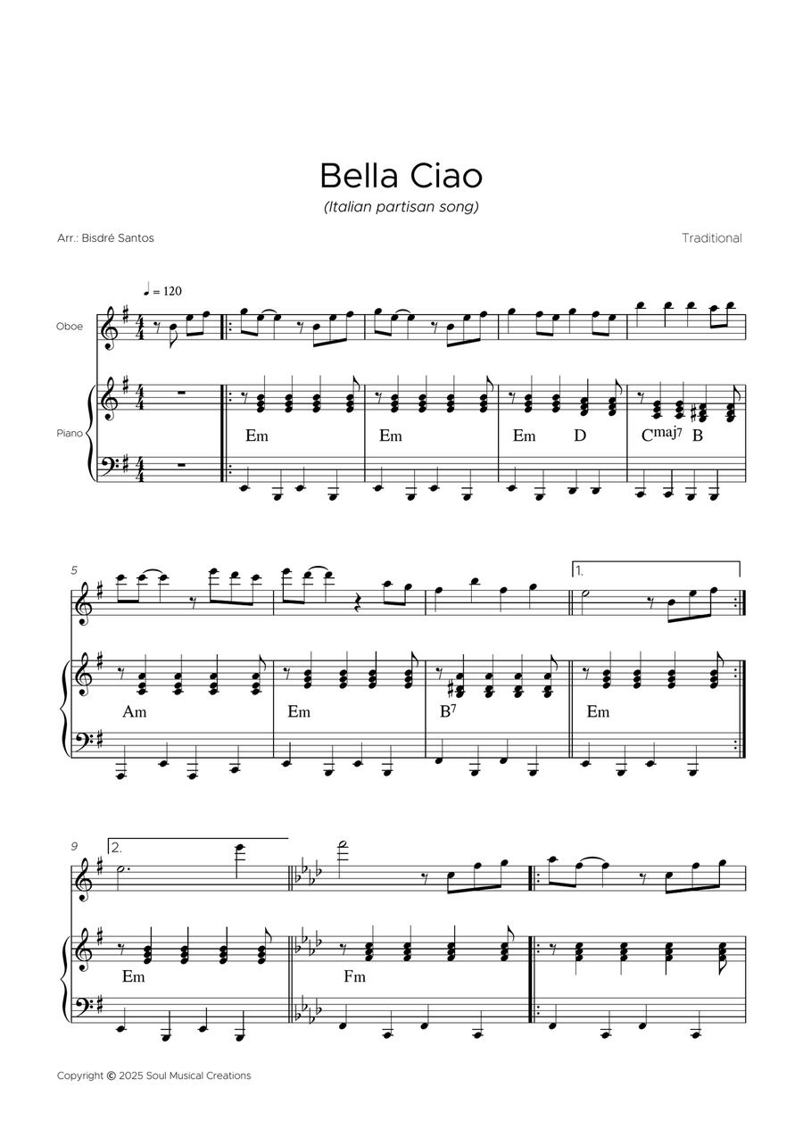 Bella Ciao Piano scores gallery preview page 2