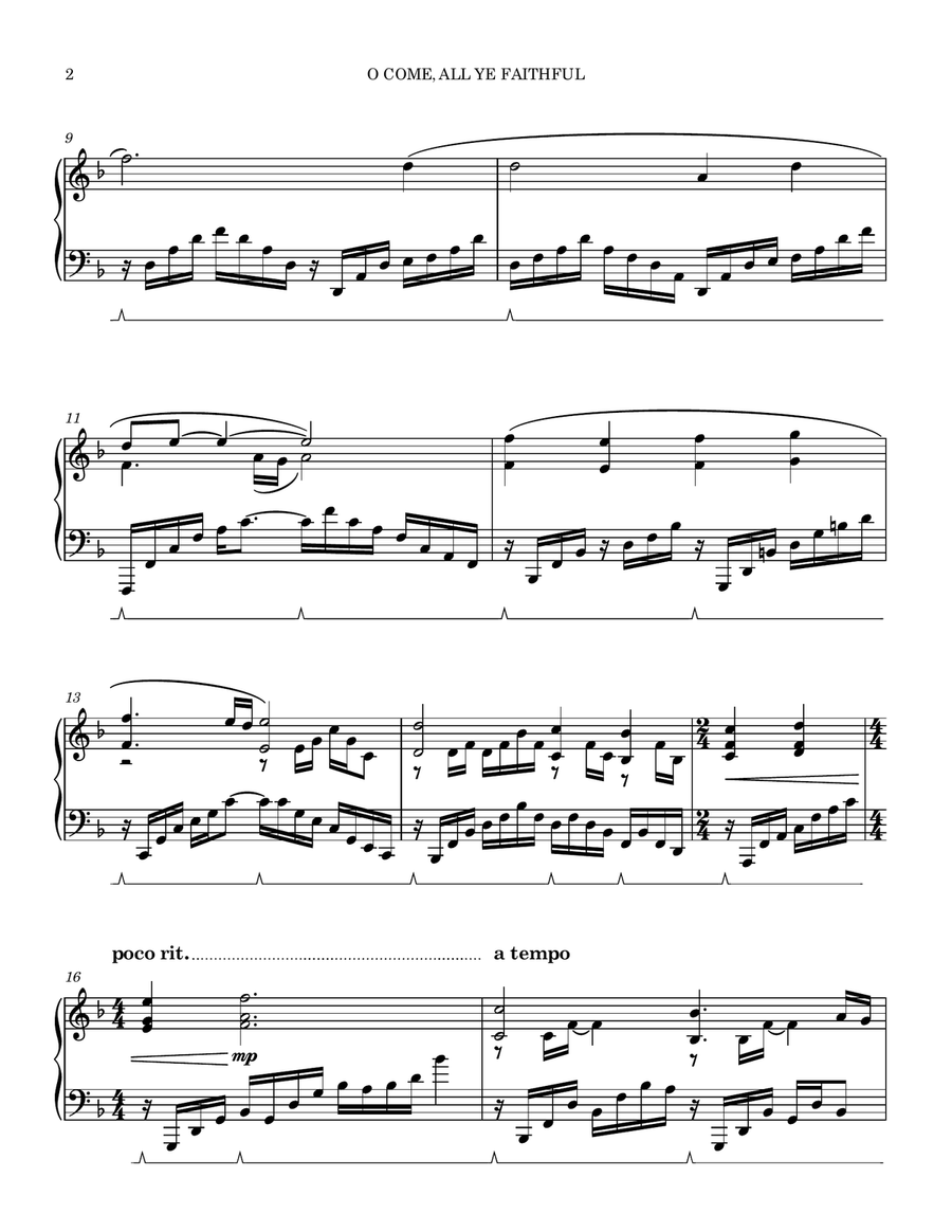 O Come, All Ye Faithful (Rachmaninoff-style) Piano Solo scores gallery preview page 2