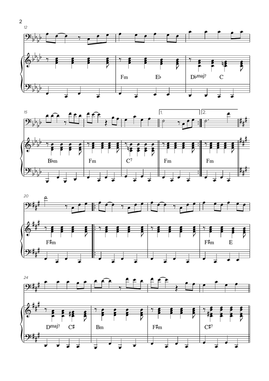 Bella Ciao Piano scores gallery preview page 3