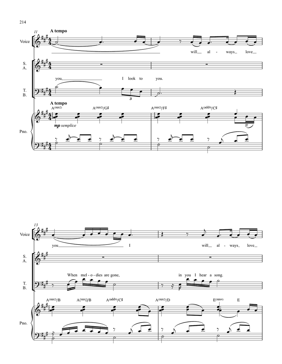 Medley: I Will Always Love You with I Look To You Divisi scores gallery preview page 2