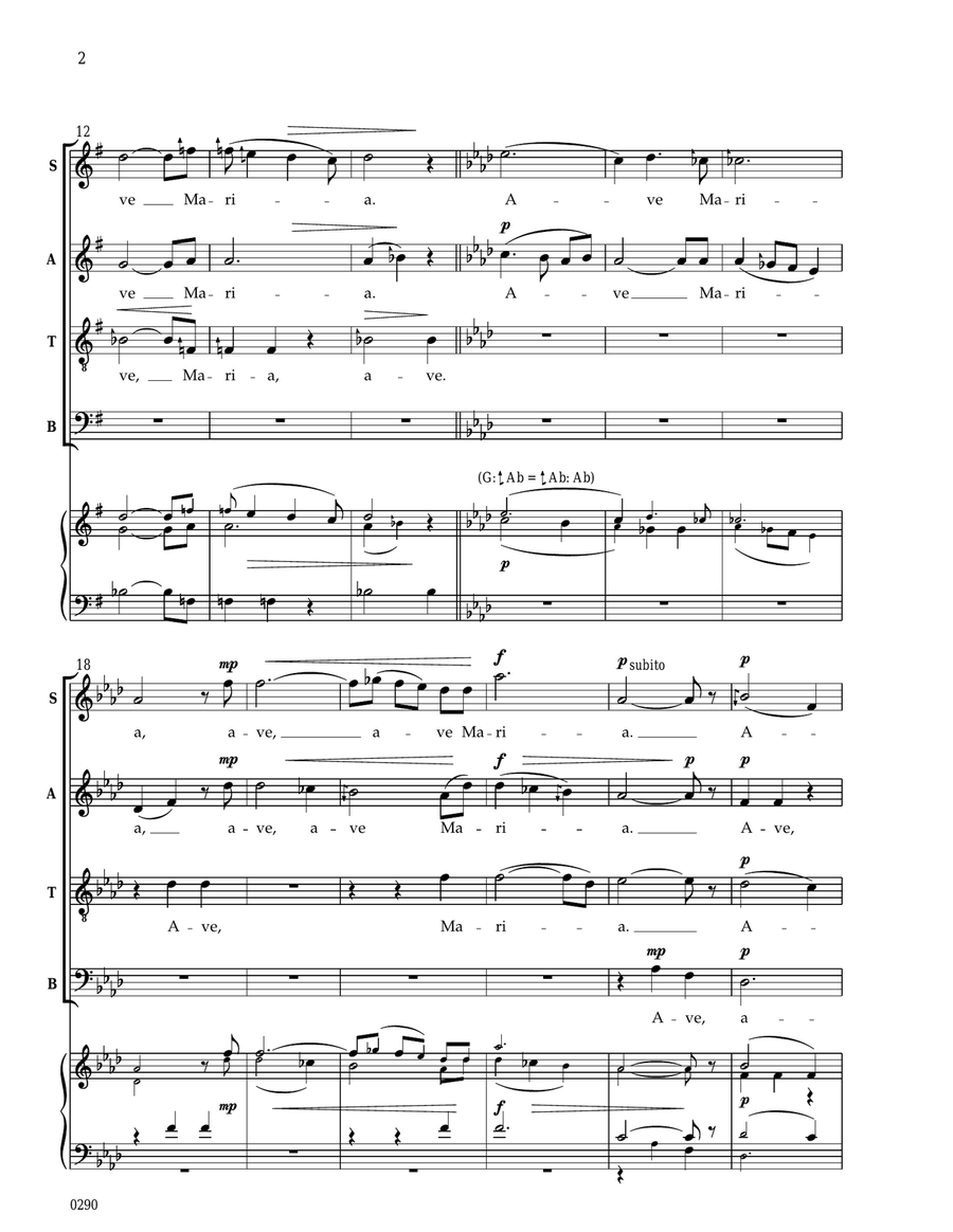 Ave Maria Ave Maria 4-Part scores gallery preview page 2