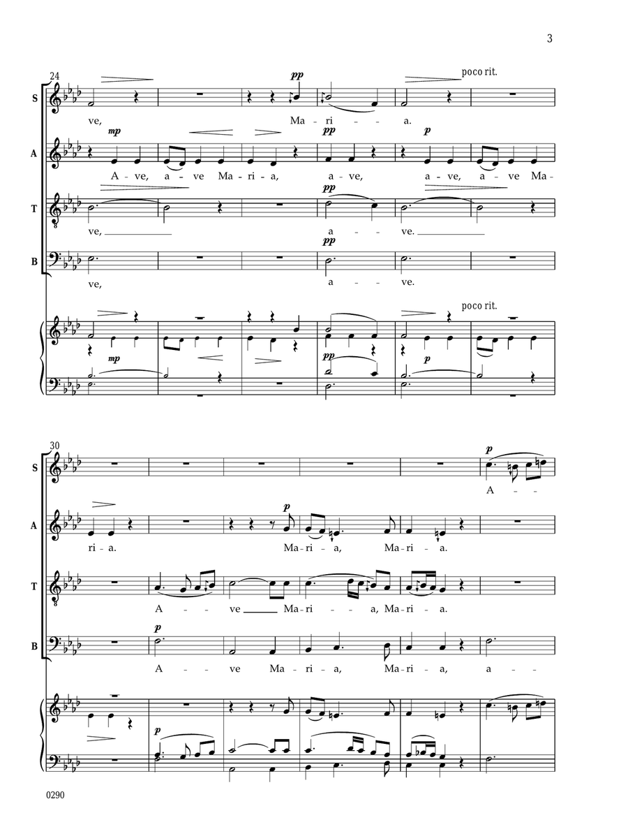 Ave Maria Ave Maria 4-Part scores gallery preview page 3