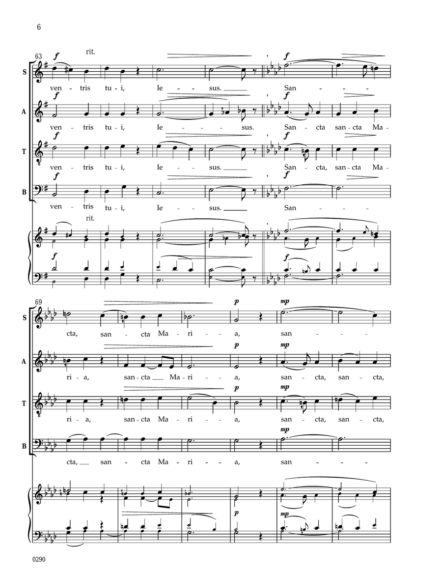 Ave Maria Ave Maria 4-Part scores gallery preview page 6