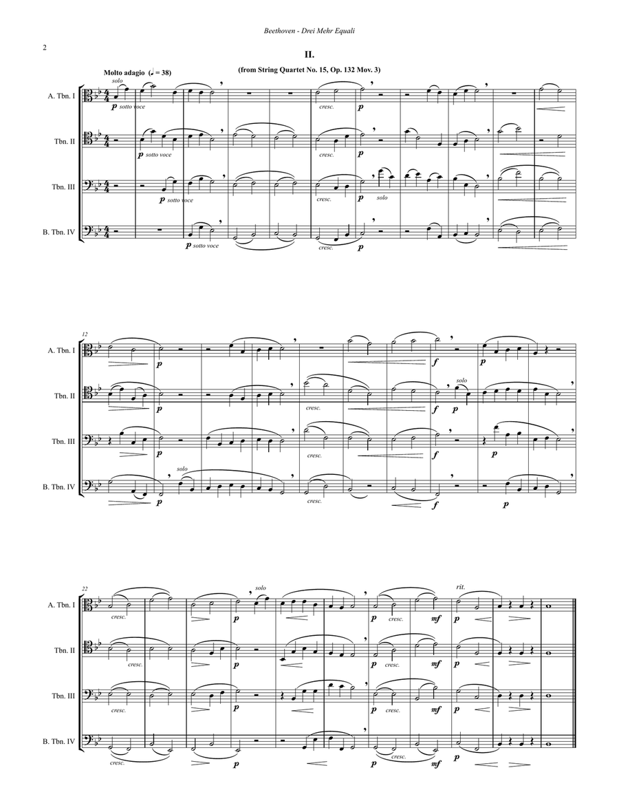 Three More Equali for Four Trombones Brass Quartet scores gallery preview page 2