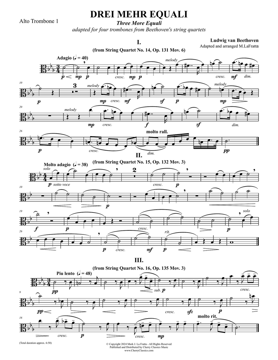 Three More Equali for Four Trombones Brass Quartet scores gallery preview page 4