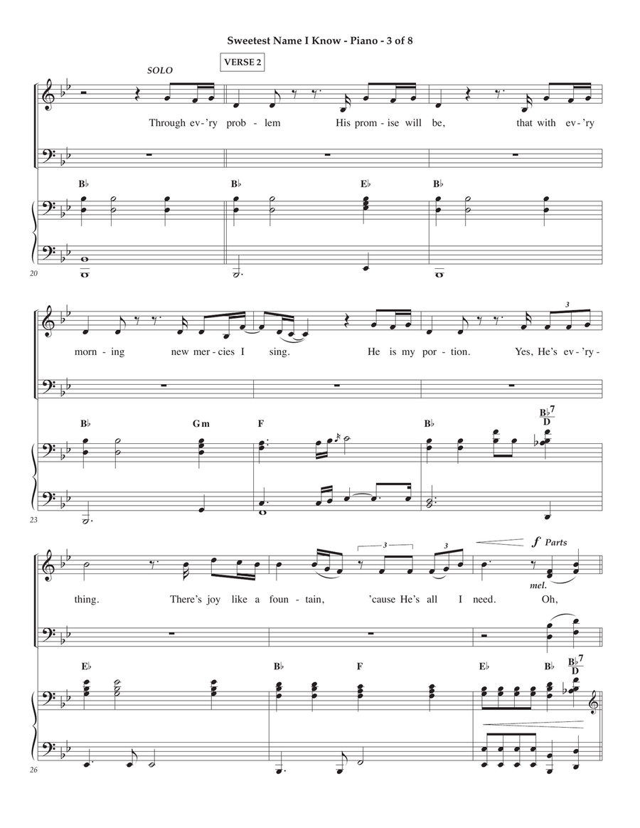 Sweetest Name I Know Piano, Vocal scores gallery preview page 3