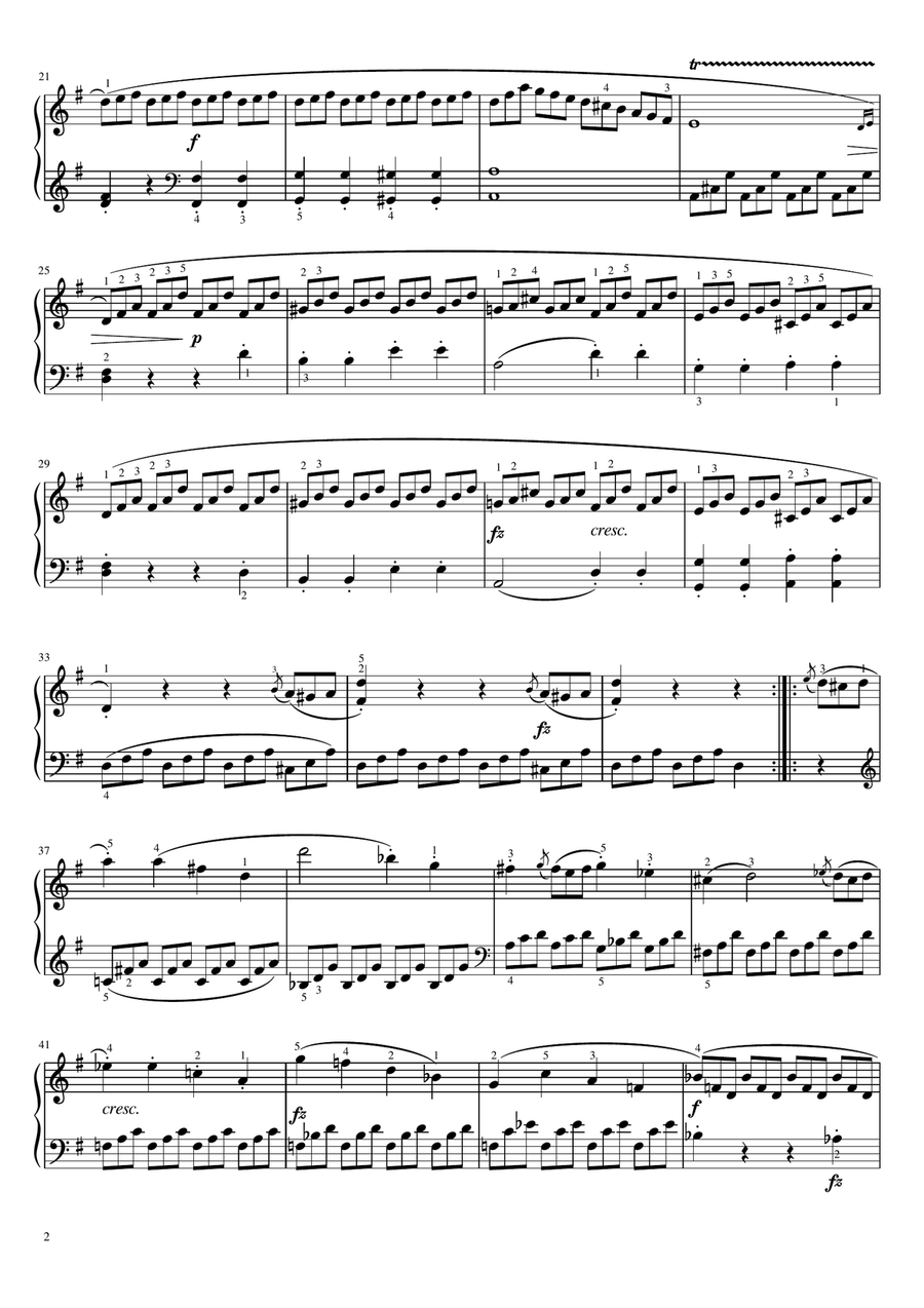 Clementi - Sonatina in G Major, Op.36 No.5 - Original With Fingering For Piano Solo Complete‌ Piano Solo scores gallery preview page 2