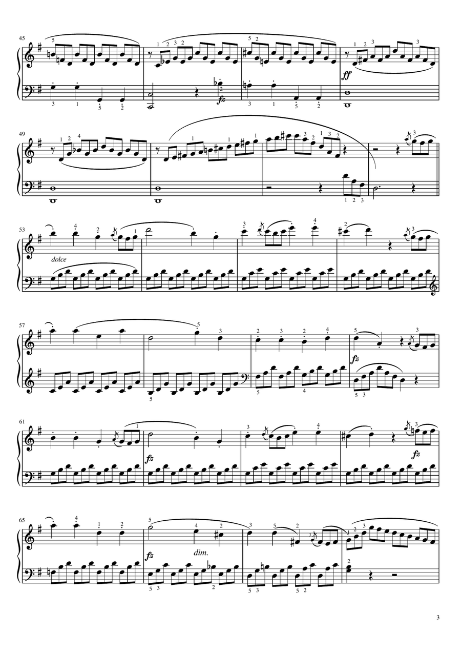 Clementi - Sonatina in G Major, Op.36 No.5 - Original With Fingering For Piano Solo Complete‌ Piano Solo scores gallery preview page 3