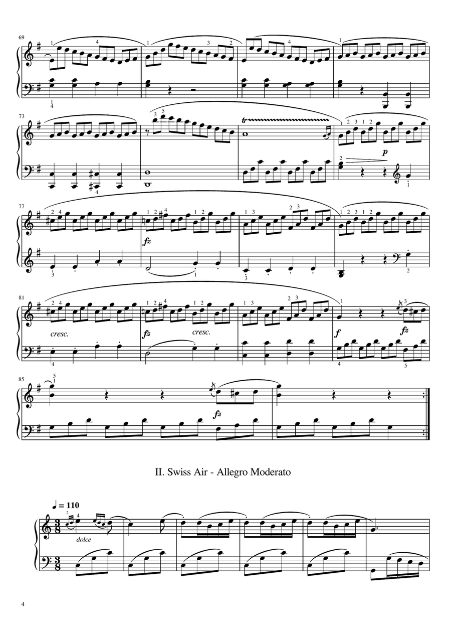 Clementi - Sonatina in G Major, Op.36 No.5 - Original With Fingering For Piano Solo Complete‌ Piano Solo scores gallery preview page 4