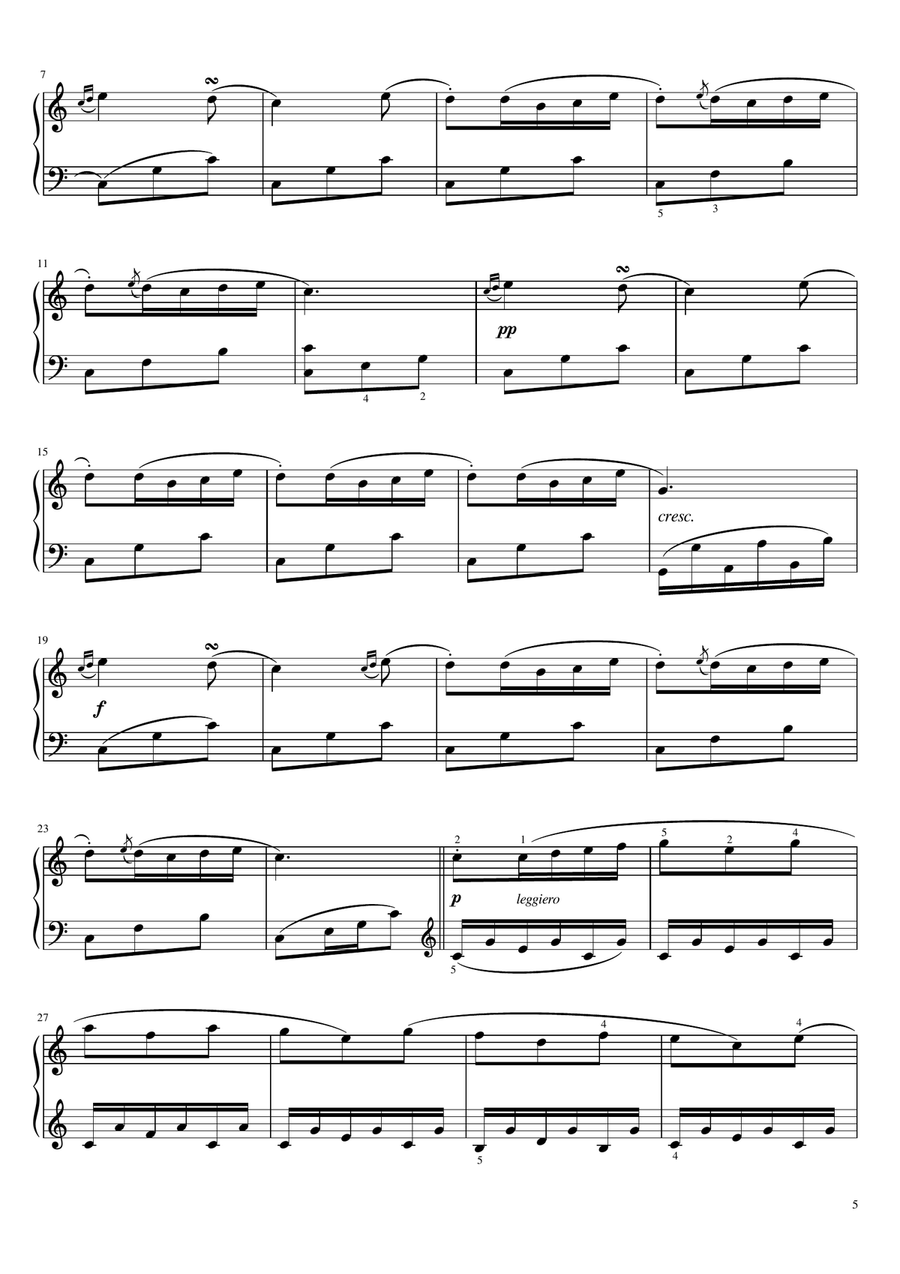 Clementi - Sonatina in G Major, Op.36 No.5 - Original With Fingering For Piano Solo Complete‌ Piano Solo scores gallery preview page 5