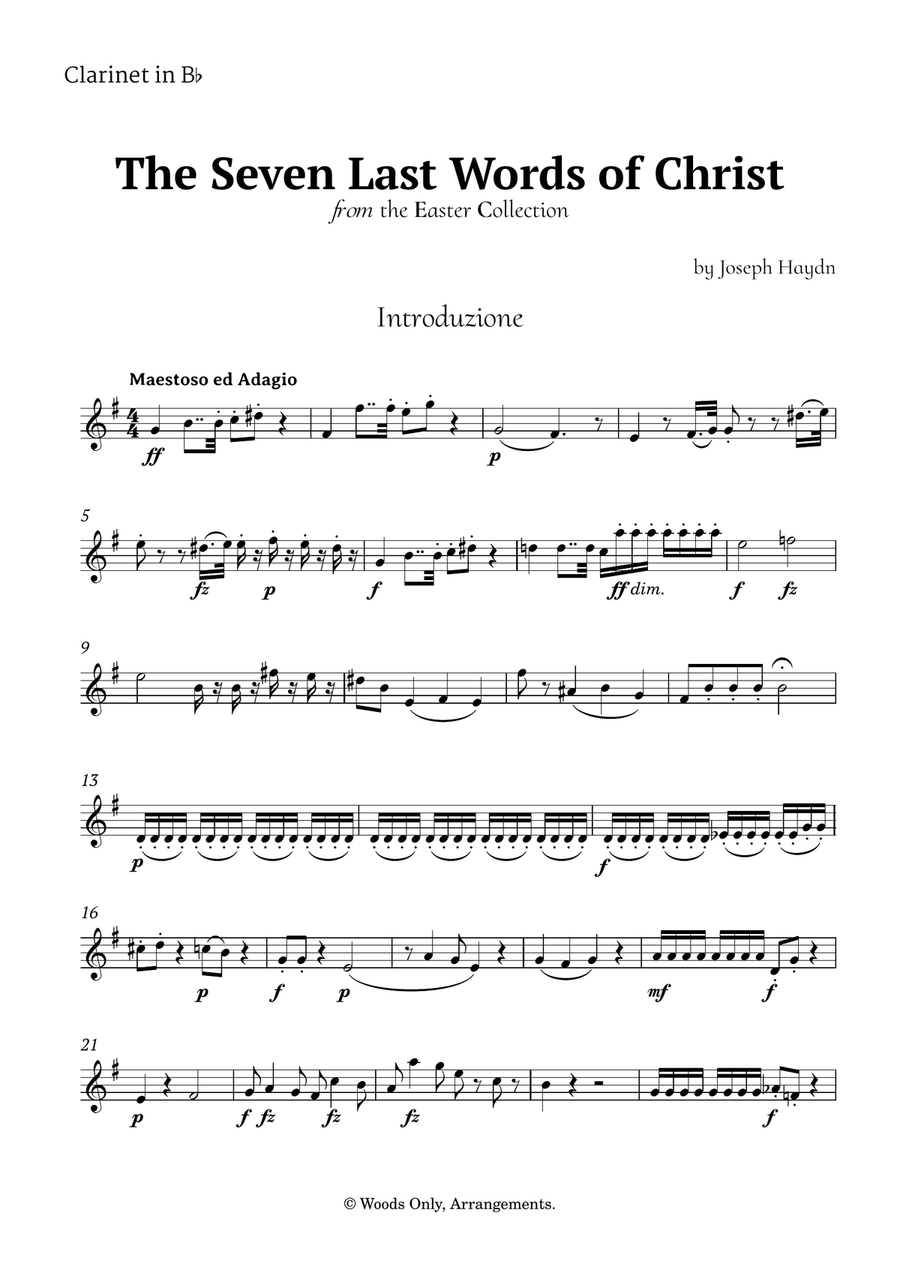 The Seven Last Words of Christ by Haydn for Clarinet Ensemble Woodwind Ensemble scores gallery preview page 6