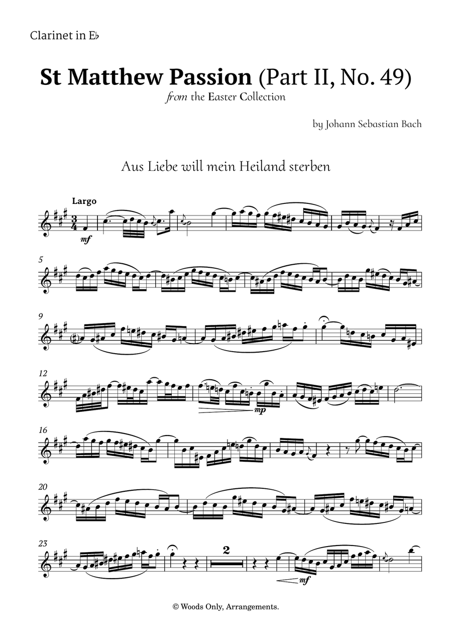 Aus Liebe will mein Heiland sterben by Bach for Clarinet Ensemble Woodwind Ensemble scores gallery preview page 5