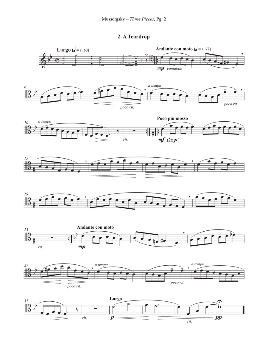 Three Pieces for Trombone and Piano Piano scores gallery preview page 2
