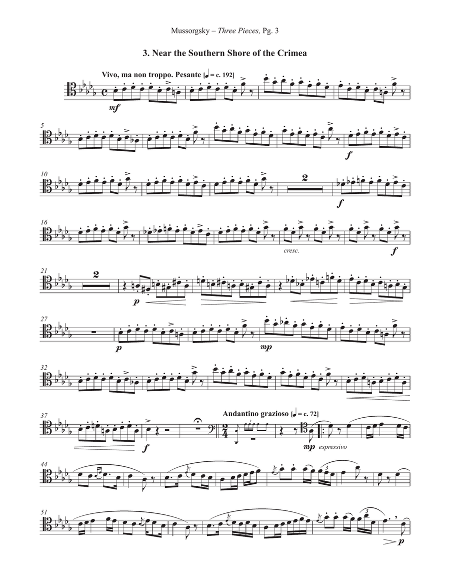 Three Pieces for Trombone and Piano Piano scores gallery preview page 3