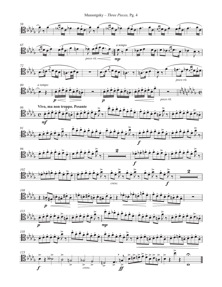 Three Pieces for Trombone and Piano Piano scores gallery preview page 4